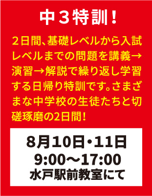 弘道学館夏期講習中3特訓！